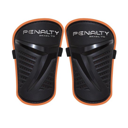 Caneleira de Futebol Penalty Brasil 70 - Preto/Laranja - Preto+Laranja Menor preço em Caneleira de Futebol Penalty Brasil 70 - Preto/Laranja - Preto+Laranja