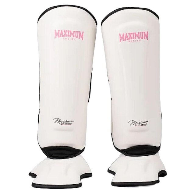 Caneleira de Muay Thai e Kickboxing Maximum Classic Pink/White