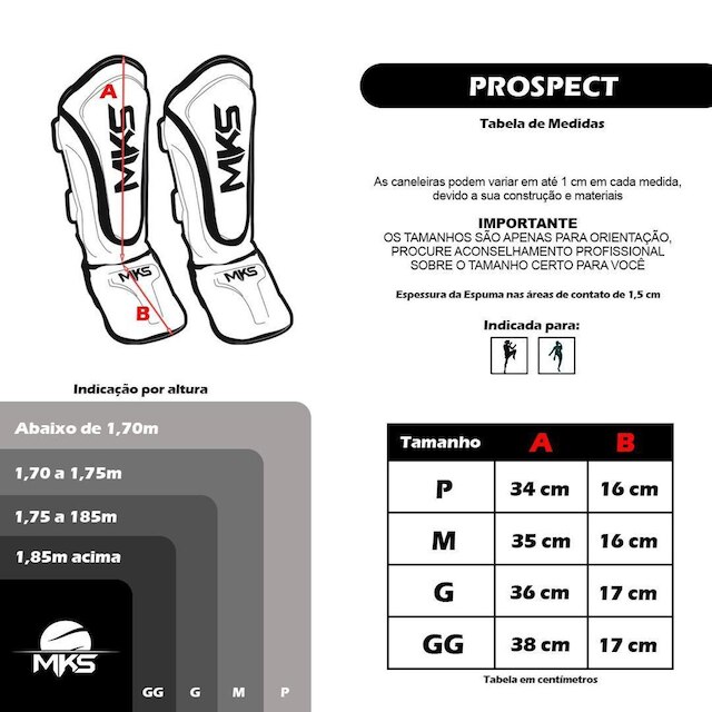 Caneleira de Muay Thai e Kickboxing MKS Prospect Rosa