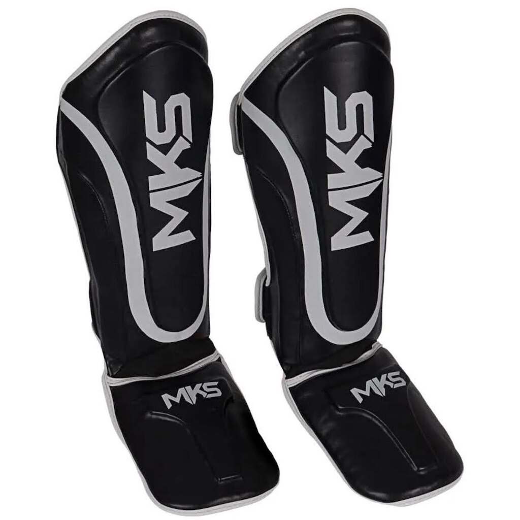 Caneleira de Muay Thai Kickboxing Prospect Preto e Branco MKS Combat