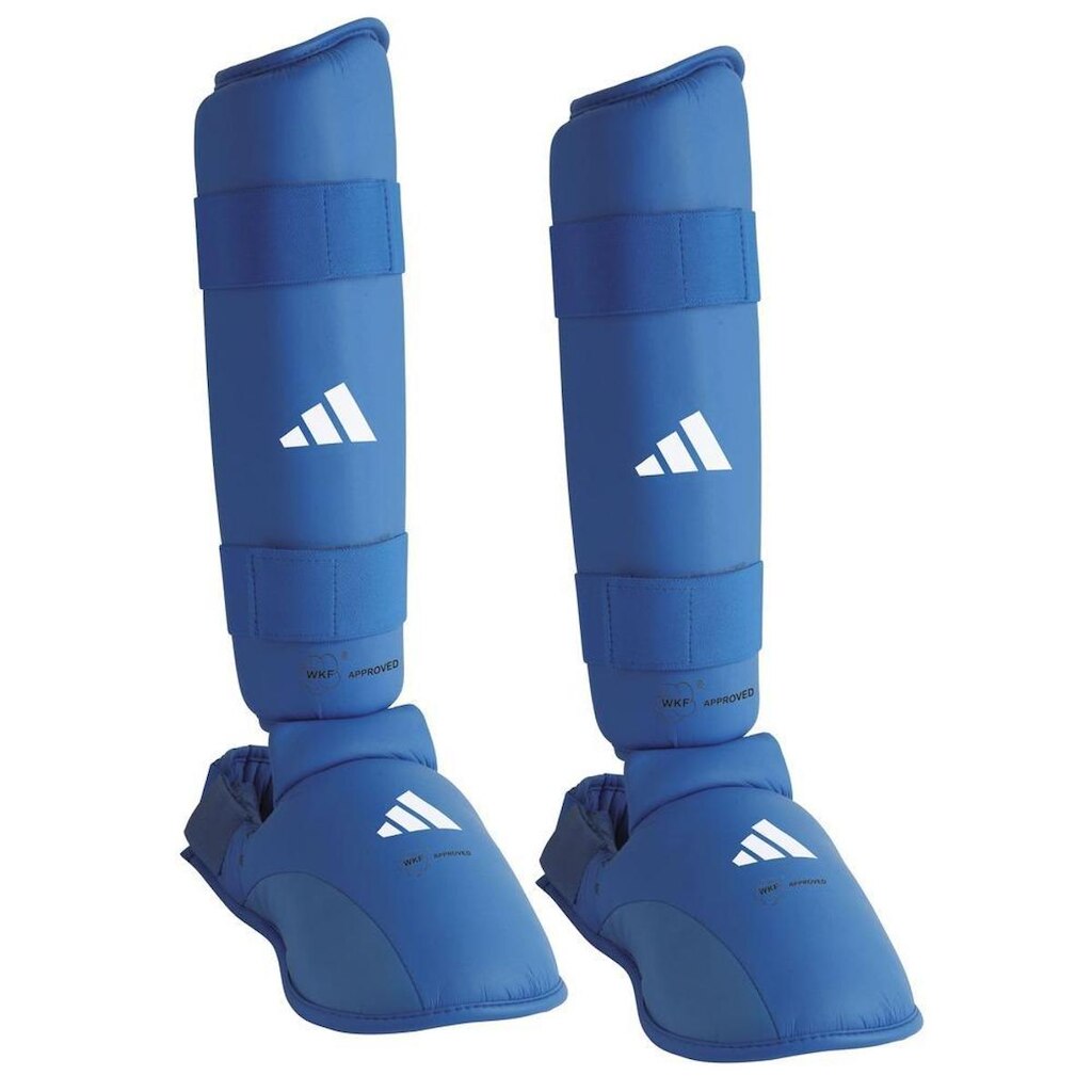 Caneleira Karatê Adidas Com Protetor de Pé WKF