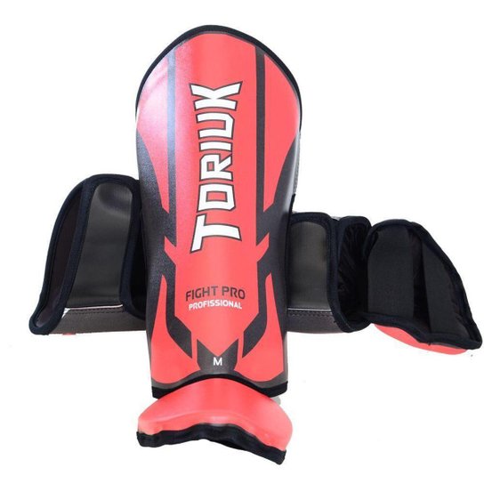 Caneleira Kick Boxing Muay Thai com Peito de Pé Fixo Armour - Vermelho