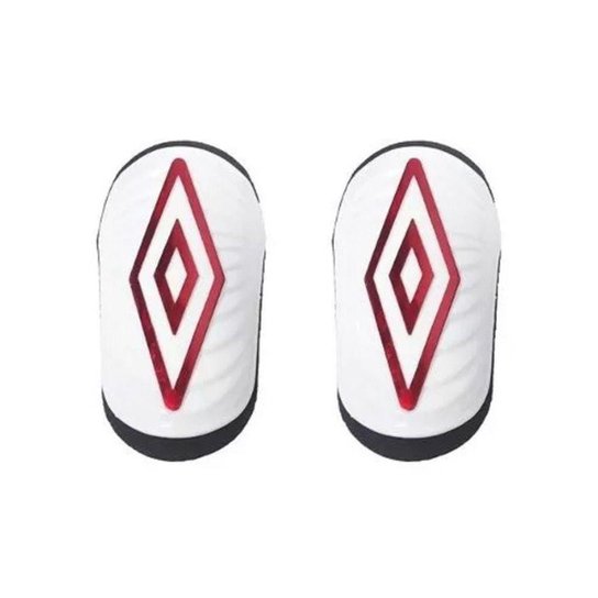 Caneleira Umbro Diamond Ss - Branco+Vermelho Menor preço em Caneleira Umbro Diamond Ss - Branco+Vermelho
