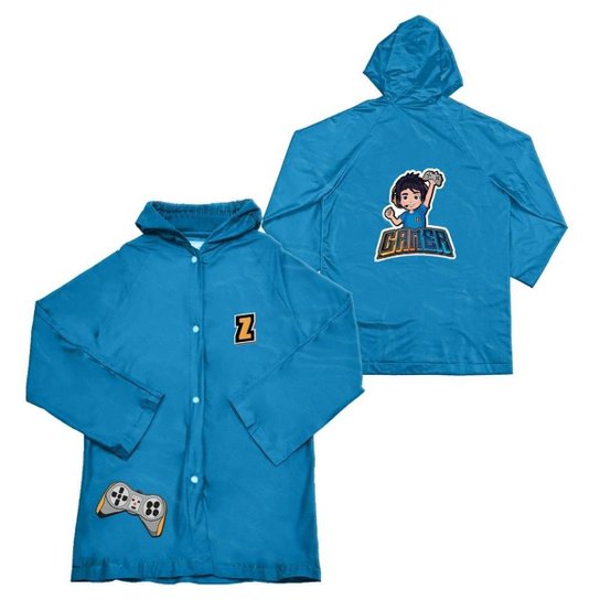 Capa de Chuva Infantil de Menino Com Capuz Gamer G 8 a 10 Anos Azul - Azul Menor preço em Capa de Chuva Infantil de Menino Com Capuz Gamer G 8 a 10 Anos Azul - Azul