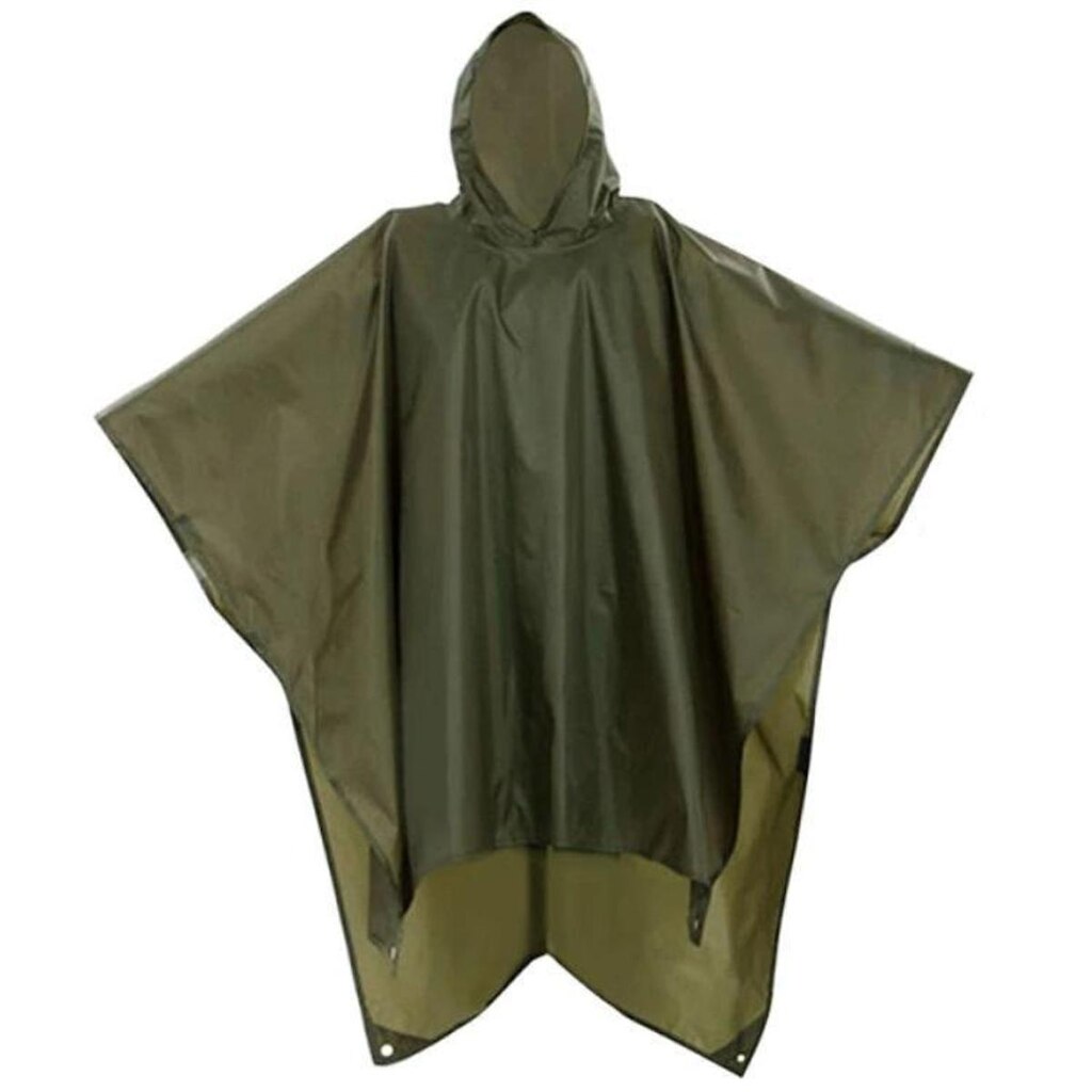 Capa De Chuva Poncho Impermeável Adulto 3 em 1 Camping Caça