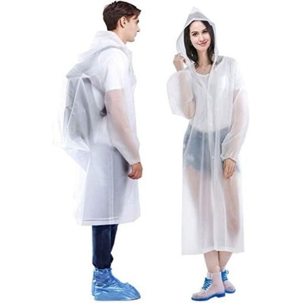 Capa De Chuva unissex Impermeável Transparente