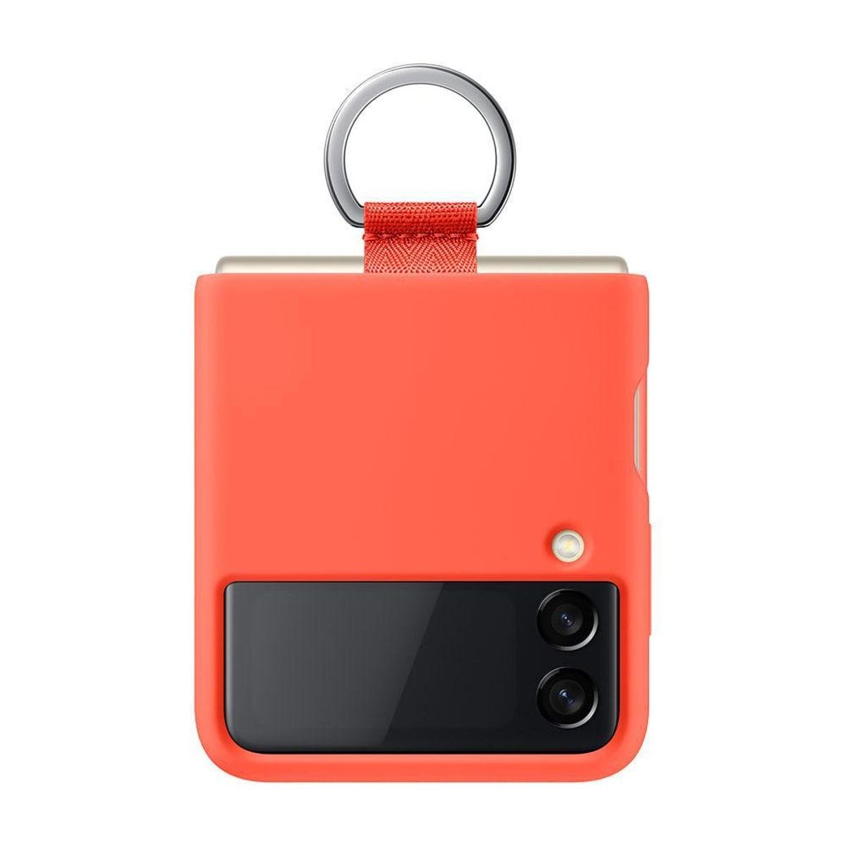 Capa Protetora Galaxy Z Flip3 Silicone com argola Verde - Laranja | Netshoes