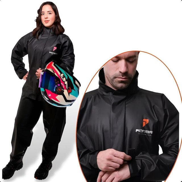 Capa Roupa Chuva Conjunto Motoqueiro Emborrachada Reforçada Pioneira ...