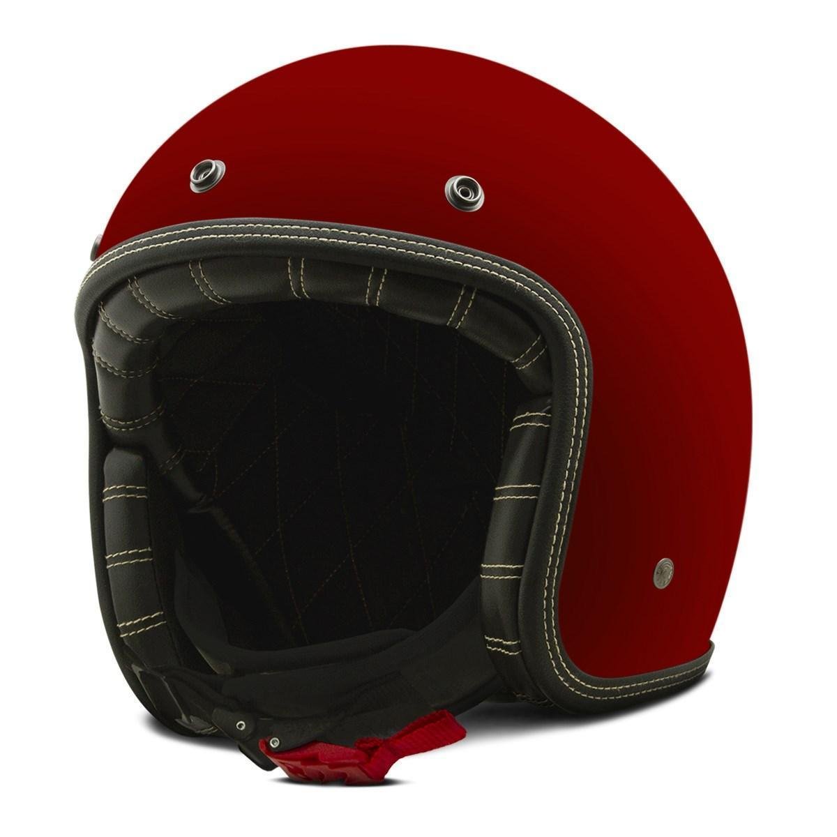 Capacete Aberto Custom Etceter Solid Fosco - Vermelho | Netshoes