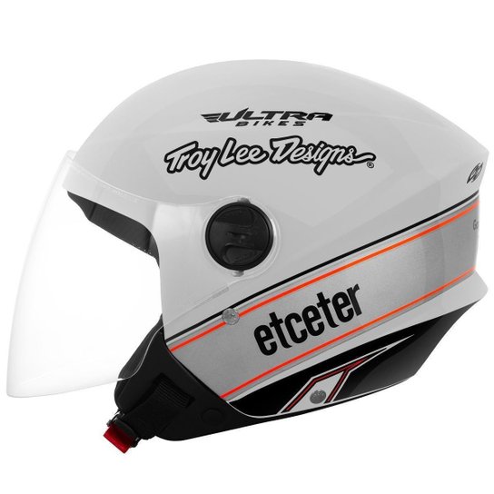 Capacete Aberto Etceter Open Power Brands Brilhante Viseira Cristal - Branco Menor preço em Capacete Aberto Etceter Open Power Brands Brilhante Viseira Cristal - Branco
