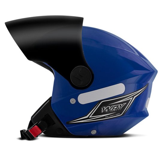 Capacete Aberto Mixs Way Viseira Fumê - Azul Menor preço em Capacete Aberto Mixs Way Viseira Fumê - Azul