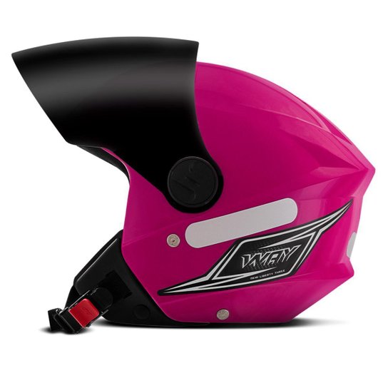 Capacete Aberto Mixs Way Viseira Fumê - Rosa Menor preço em Capacete Aberto Mixs Way Viseira Fumê - Rosa