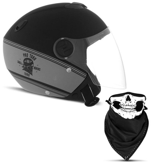 Capacete Aberto Pro Tork New Atomic Hd Skull Riders Fosco - Preto+Prata é ruim? Capacete Aberto Pro Tork New Atomic Hd Skull Riders Fosco - Preto+Prata é boa?