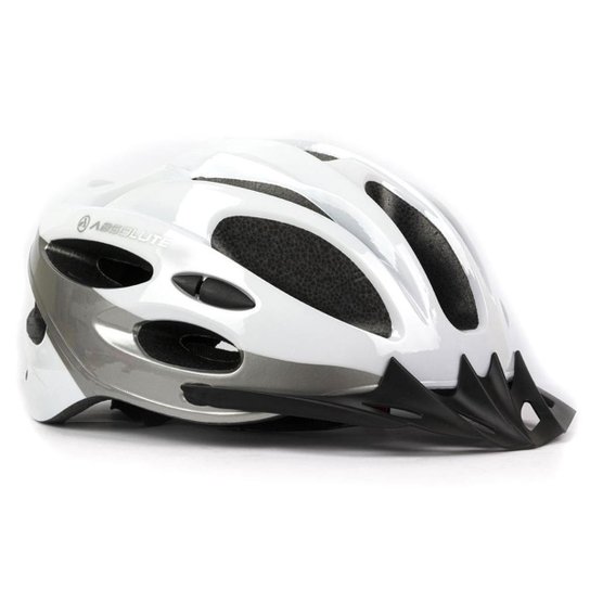 Capacete Absolute Nero Led Pisca Viseira Branco Mtb/Speed - Branco+prata Menor preço em Capacete Absolute Nero Led Pisca Viseira Branco Mtb/Speed - Branco+prata