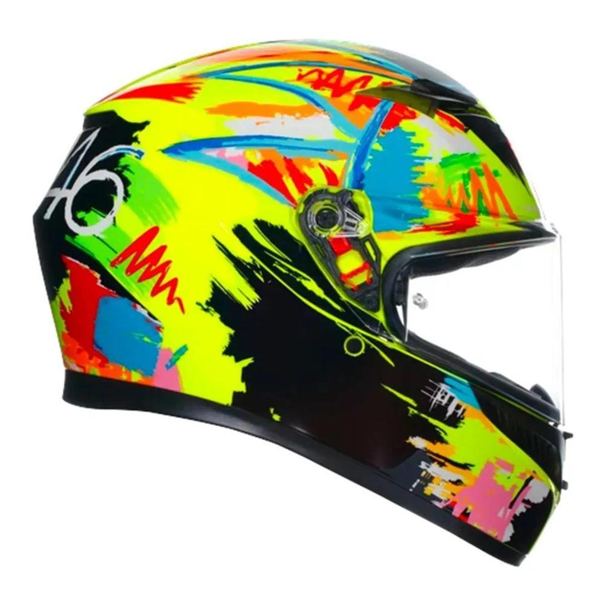 agv k3 preto e amarelo Capacete Sv Bulega 56/S AGV K3 Valentino Rossi Helmets