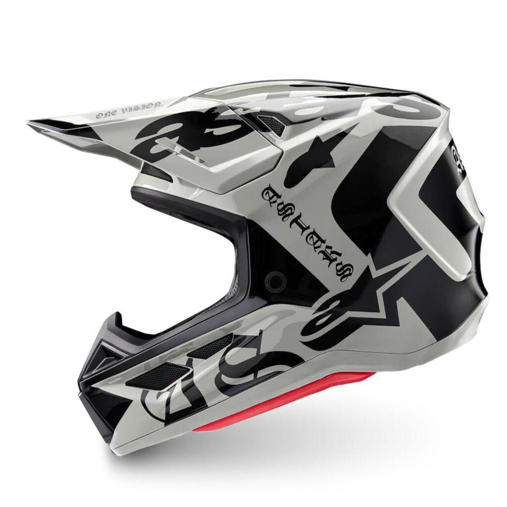 Capacete Alpinestars SM7 Wolf Dust Cinza Claro Preto