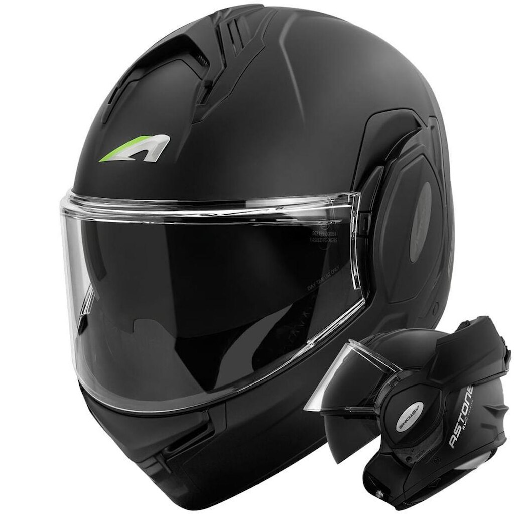 Capacete Astone RV6 Matt Black 180º