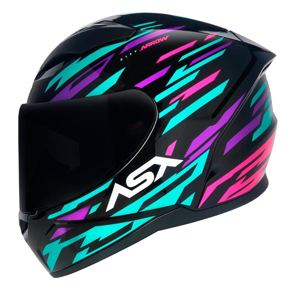 Capacete Asx City Arrow Tiffany e Roxo