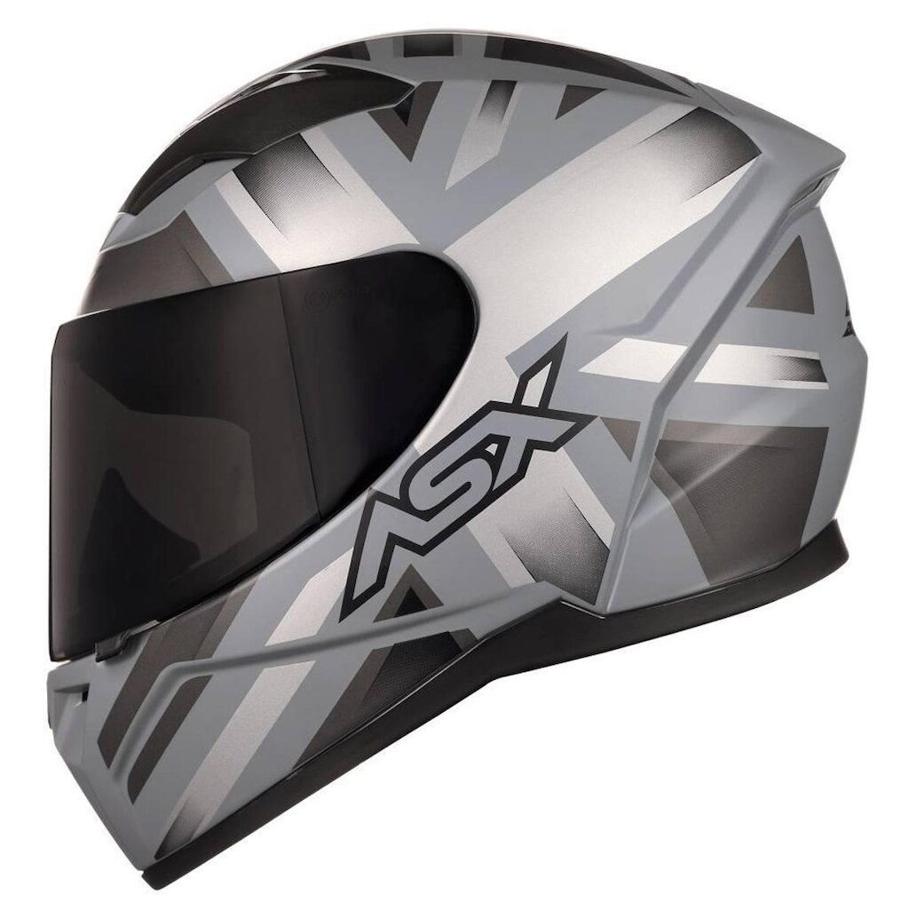 Capacete ASX City Kingdom Preto e Prata