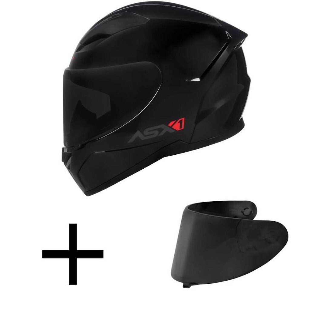 Capacete ASX City Solid Brilhante Mais Viseira Fumê