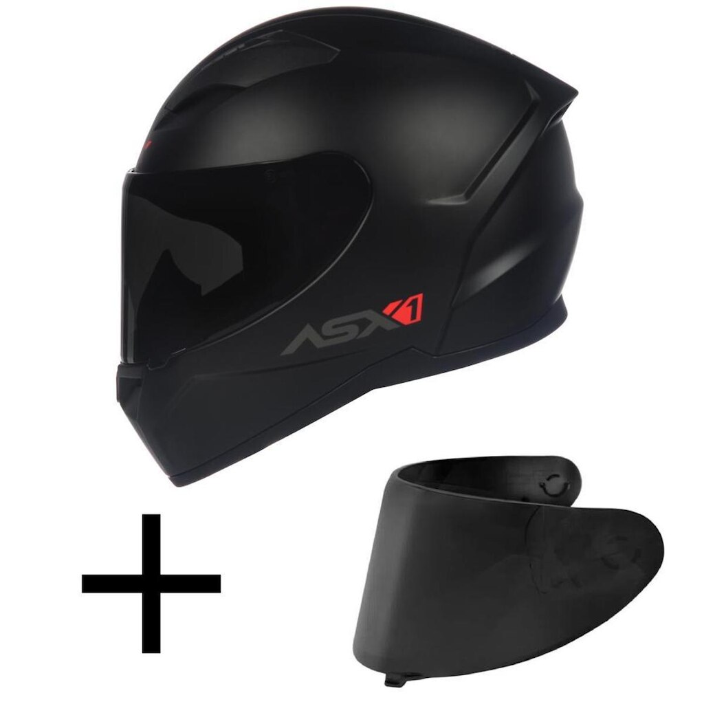 Capacete ASX City Solid Fosco Mais Viseira Fumê