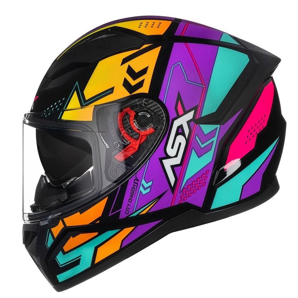 Capacete ASX City SV Diagon Amarelo e Roxo