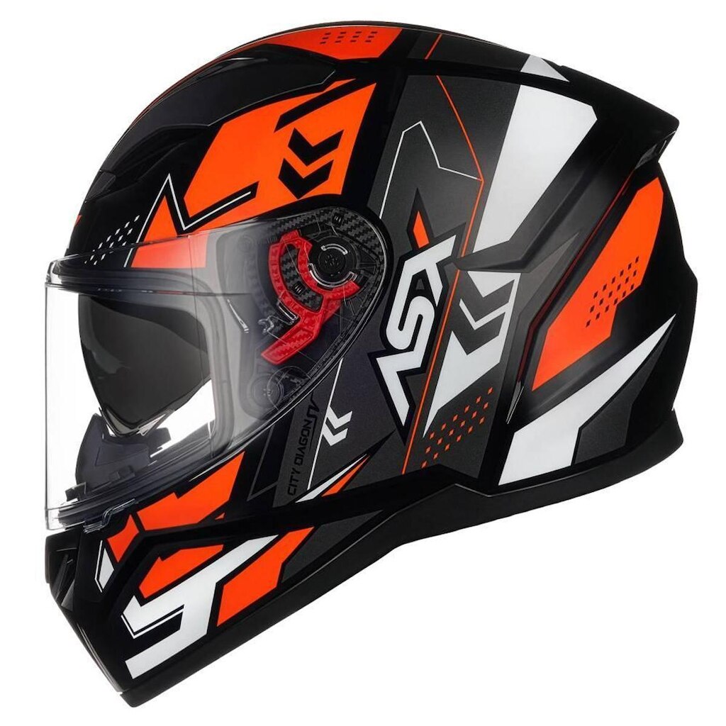 Capacete ASX City SV Diagon Preto e Vermelho