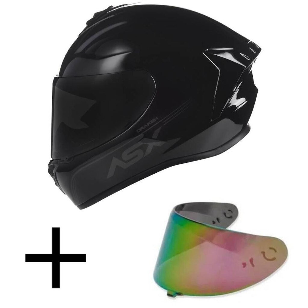 Capacete ASX Draken Solid Brilhante Mais Viseira Camaleão
