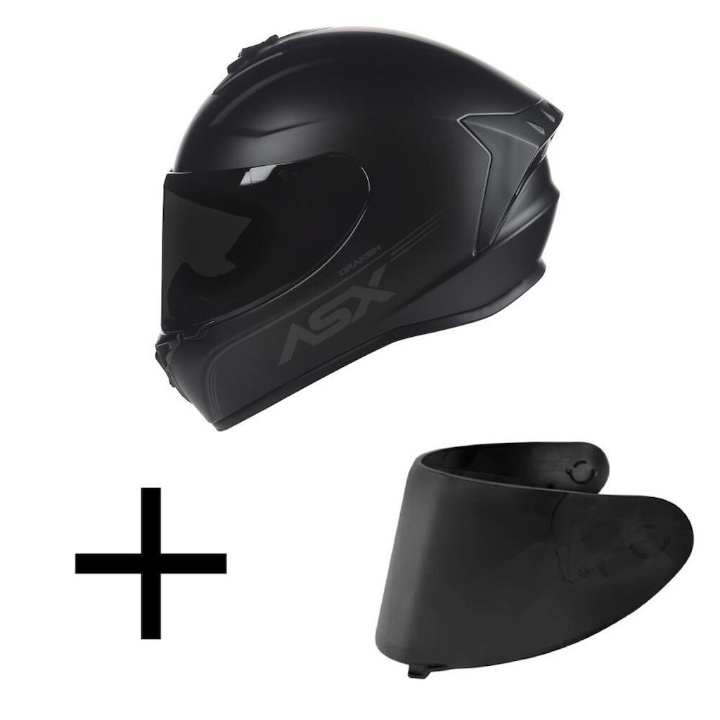 Capacete ASX Draken Solid Fosco Mais Viseira Fumê