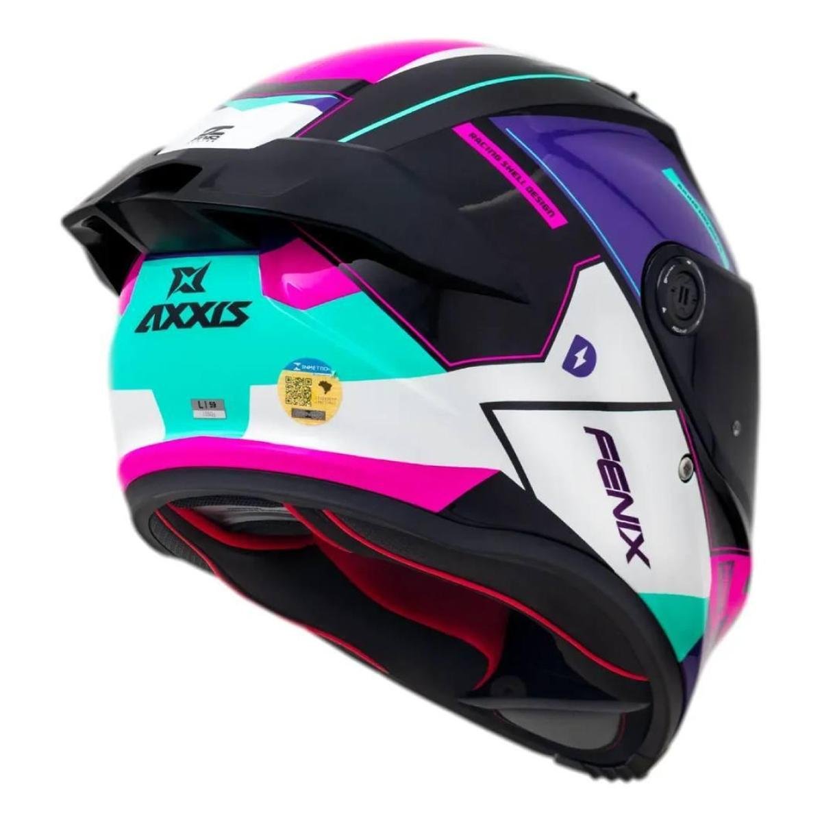 Capacete Axxis Fênix Dynamo B8 Branco e Rosa Mais Viseira Camaleão