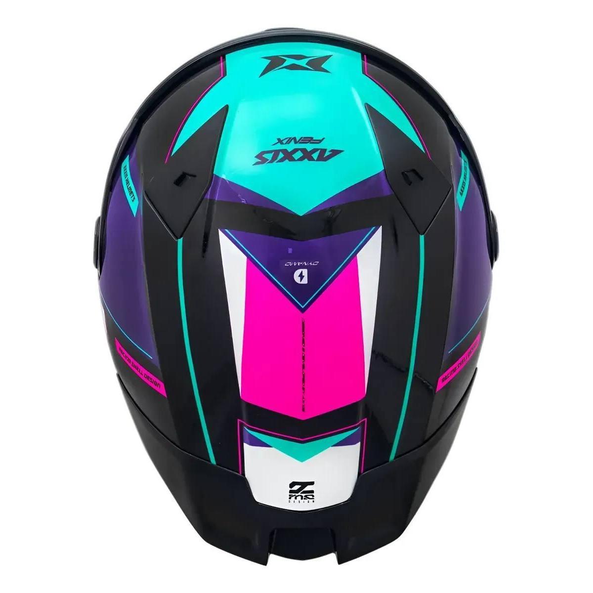 Capacete Axxis Fênix Dynamo B8 Branco e Rosa Mais Viseira Camaleão