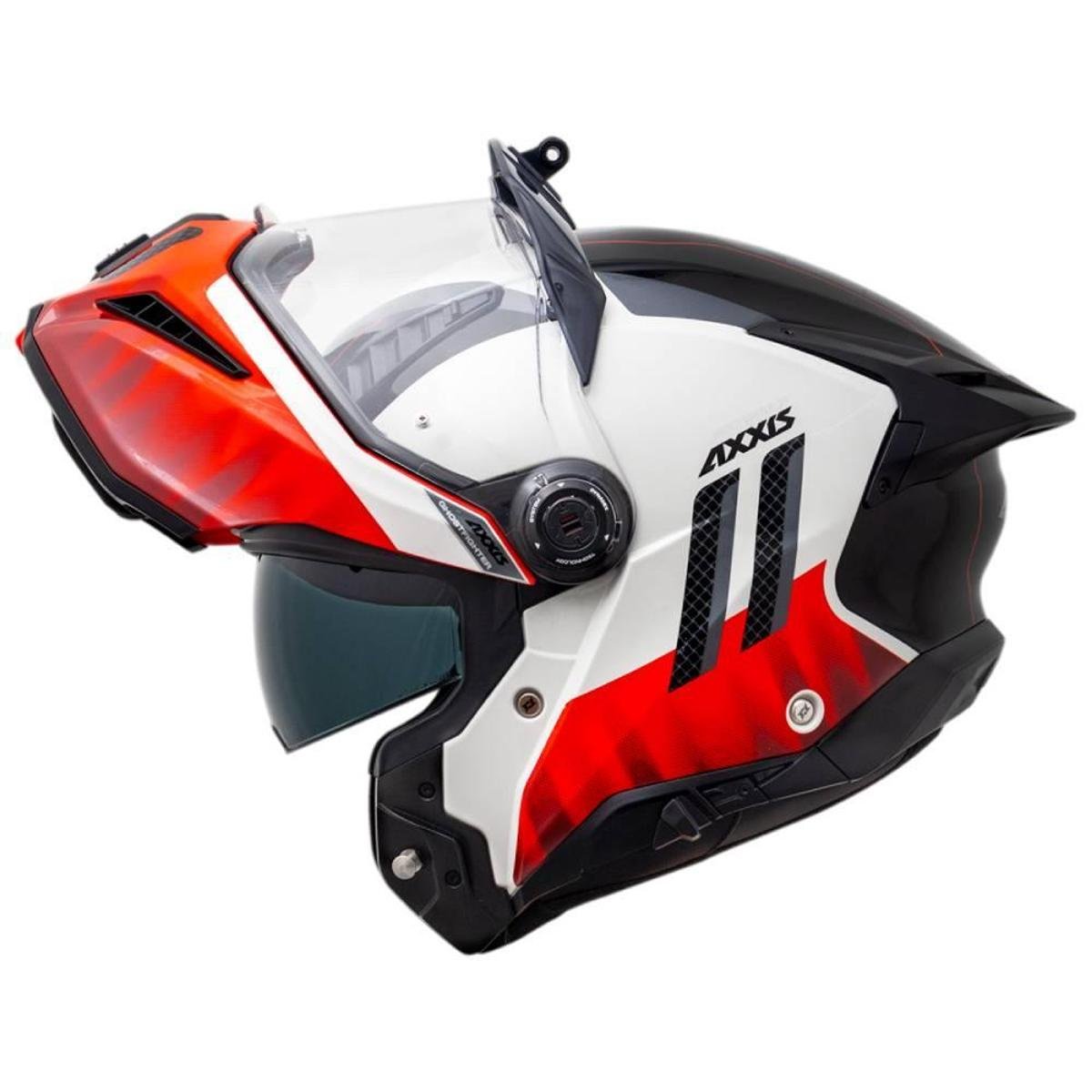 Capacete Axxis Ghostfighter Sv Grid C5 Branco e Vermelho - Branco+