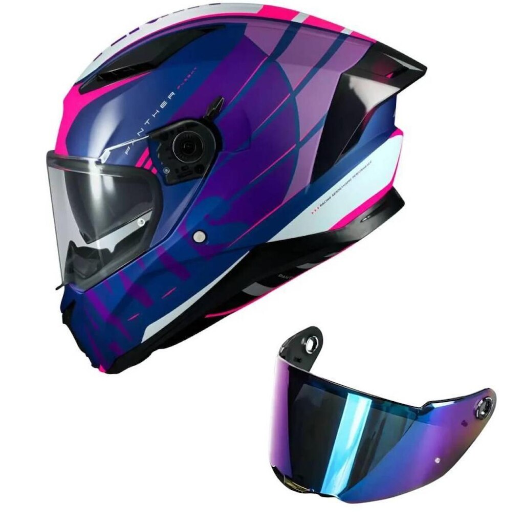 Capacete Axxis Panther Sv Flight C8 Roxo e Rosa Mais Viseira Camaleão