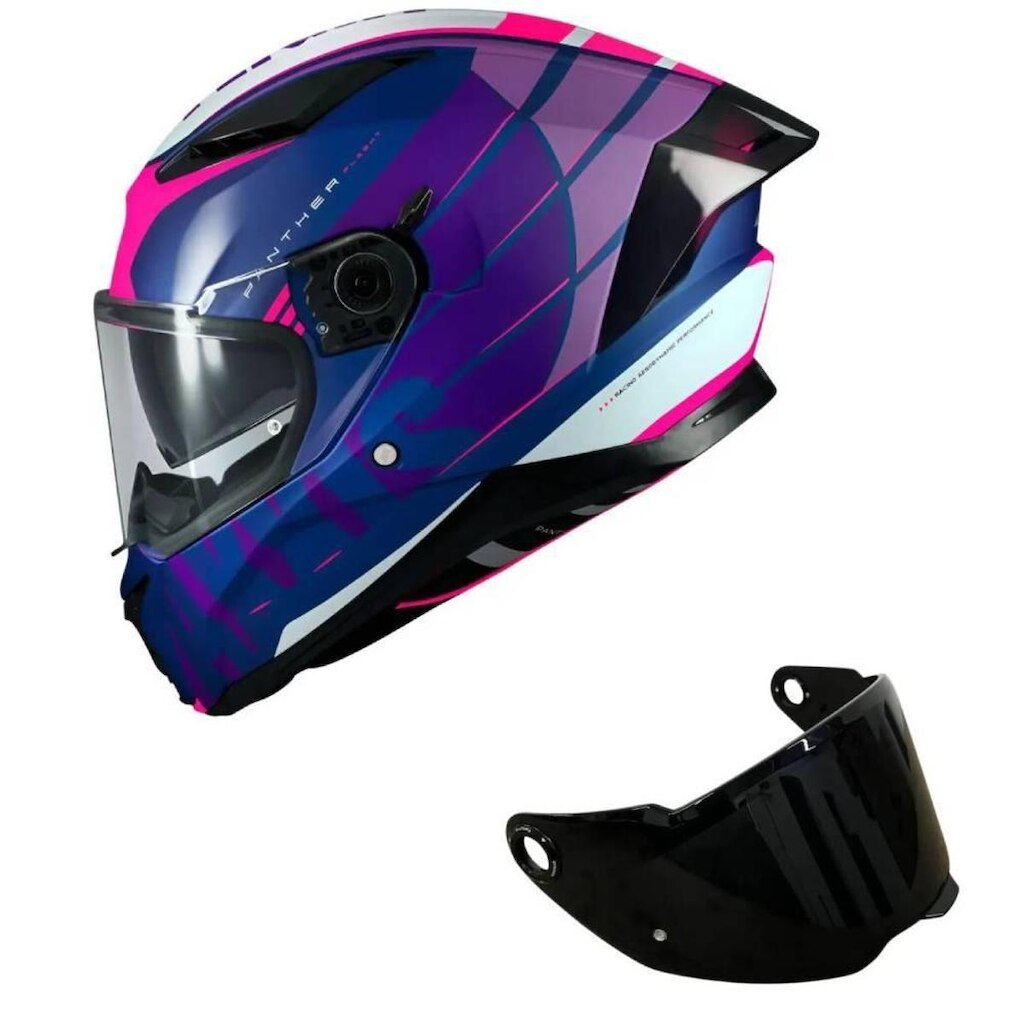 Capacete Axxis Panther Sv Flight C8 Roxo e Rosa Mais Viseira Fumê
