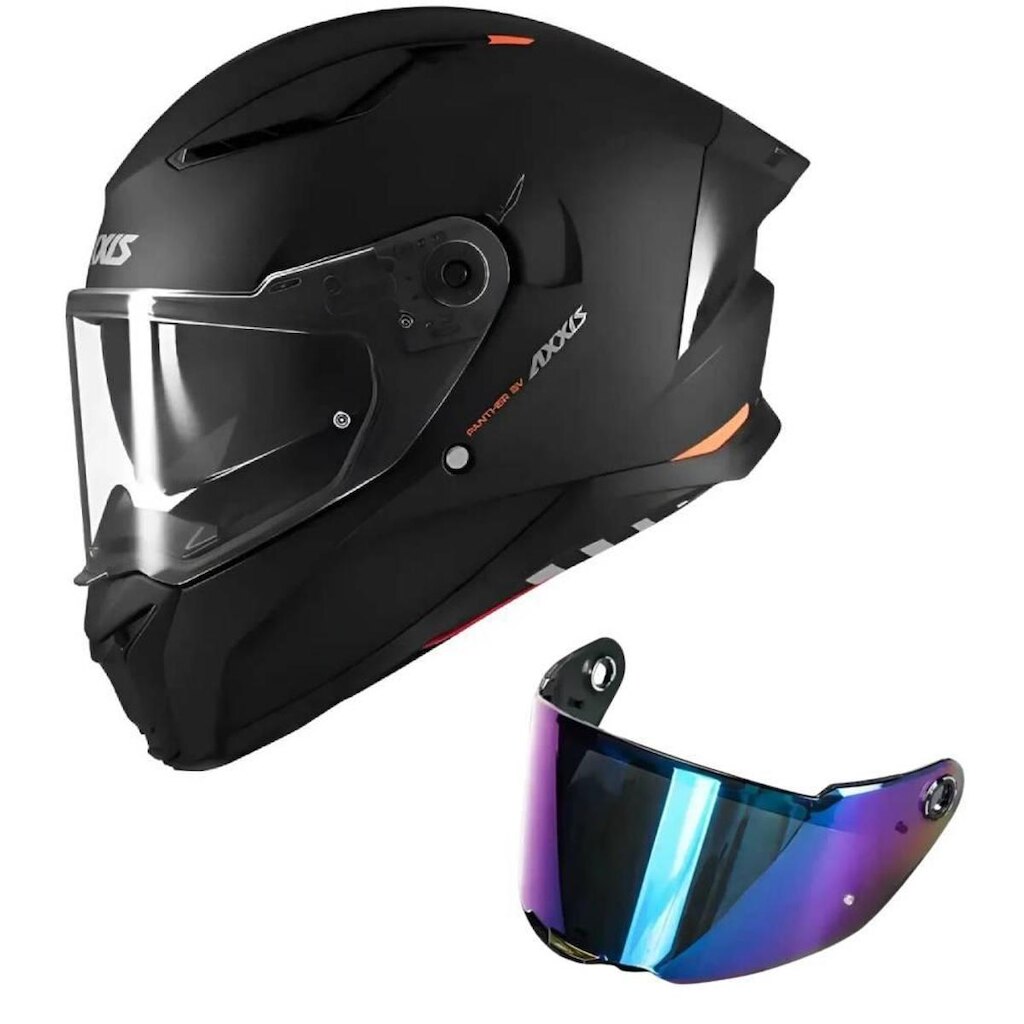 Capacete Axxis Panther Sv Solid A1 Preto Fosco Mais Viseira Camaleão
