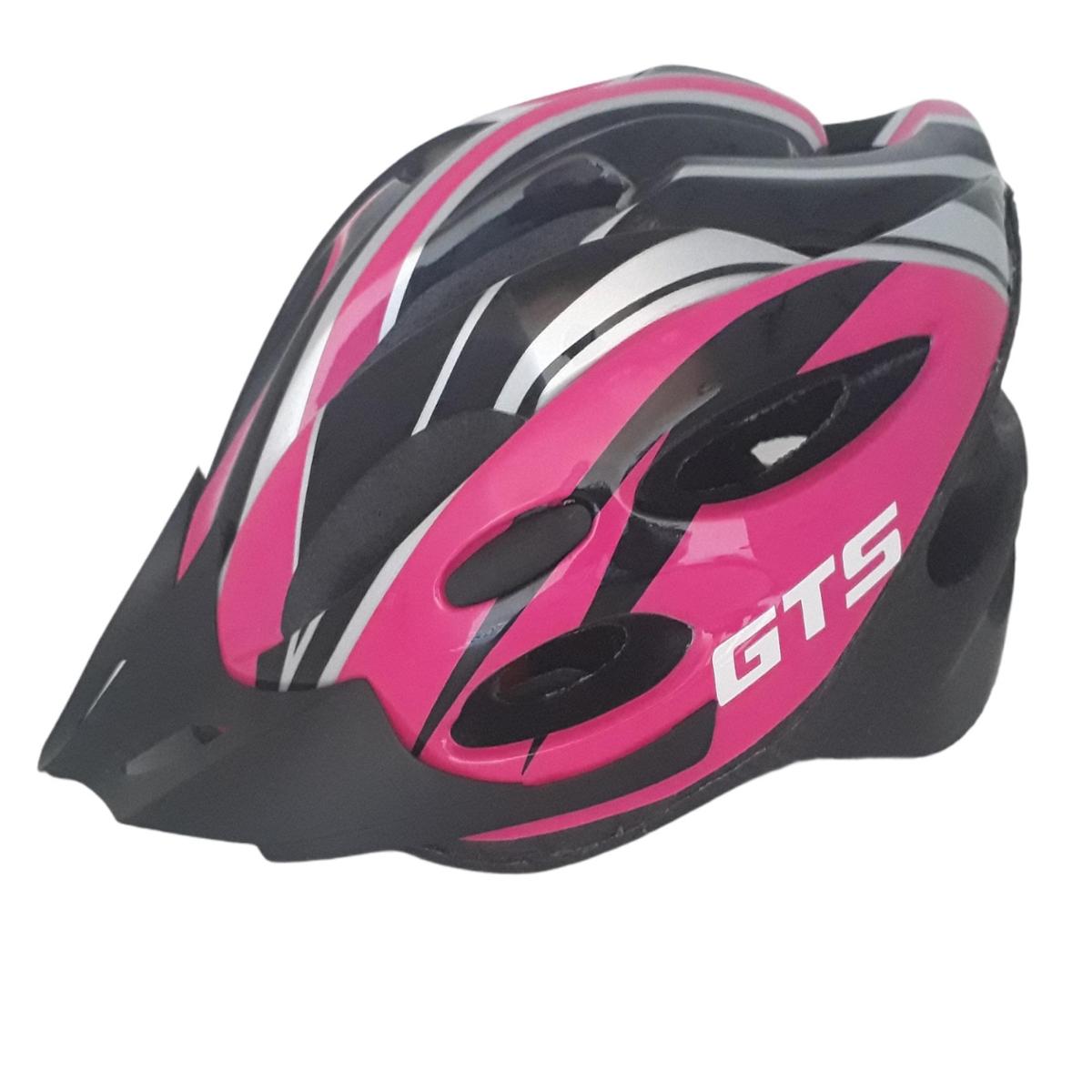 Capacete C/ Sinalizador Led Ciclismo Mtb Preto/ Gts - Rosa | Netshoes