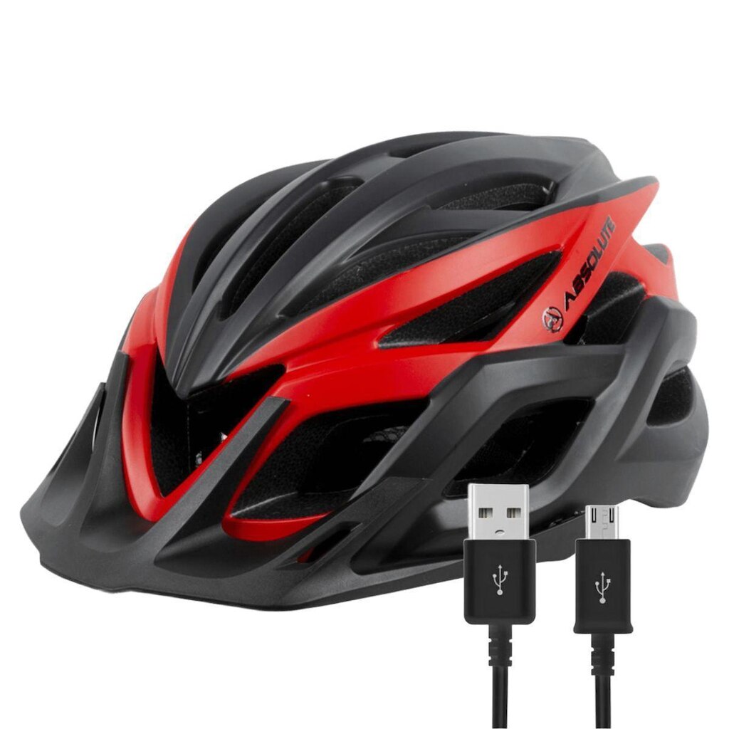 Capacete ciclismo Absolute Wild Flash led traseiro USB