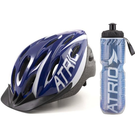 Capacete Ciclismo Com Led Garrafa Termica Atrio Unissex Bike Azul - Azul Menor preço em Capacete Ciclismo Com Led Garrafa Termica Atrio Unissex Bike Azul - Azul