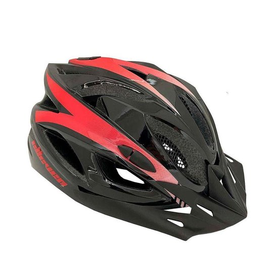 Capacete Ciclismo Elleven Adult - Preto+Vermelho Menor preço em Capacete Ciclismo Elleven Adult - Preto+Vermelho