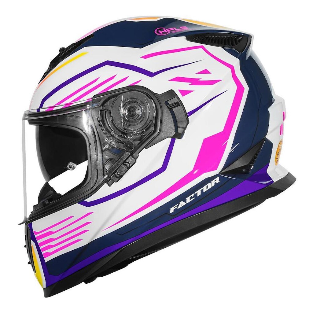 Capacete com Óculos Norisk FF302 Soul 2 Factor Branco e Rosa Brilhante