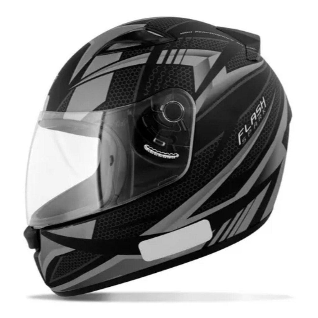 Capacete Ebf New Spark Flash Fosco Preto e Prata