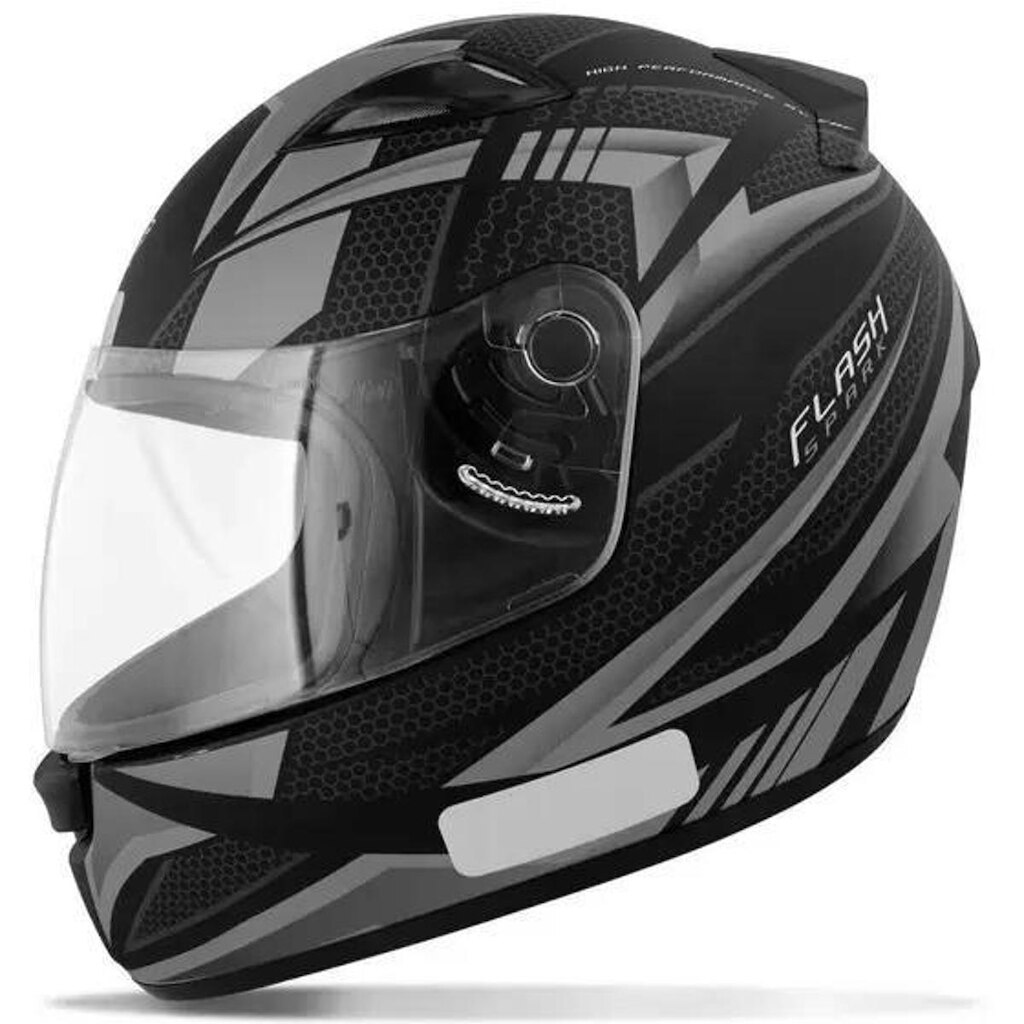 Capacete Ebf New Spark Flash Preto e Prata Fosco