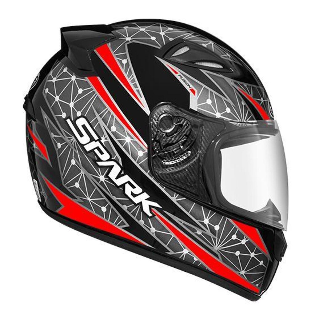 Capacete Ebf New Spark Fusion Preto e Vermelho