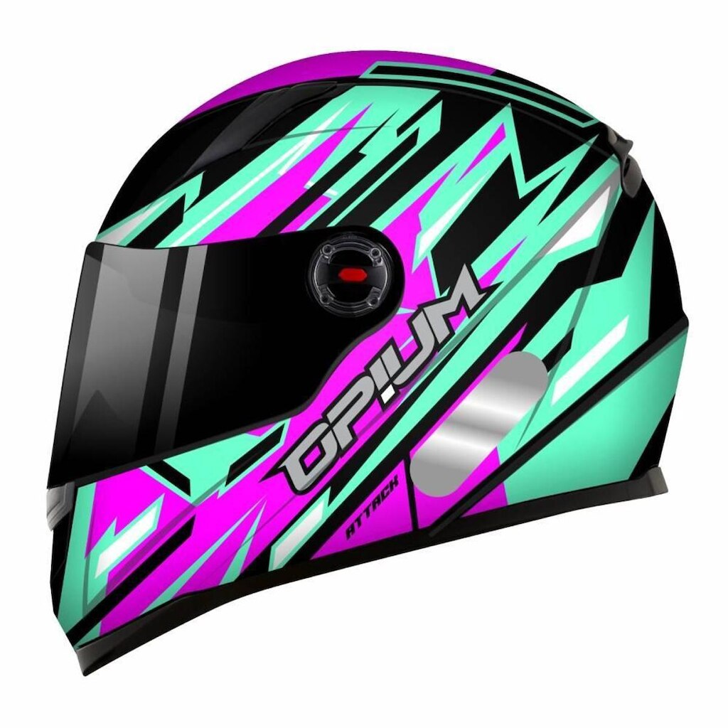 Capacete Ebf Opium Attack Bicolor Preto Tifany e Rosa