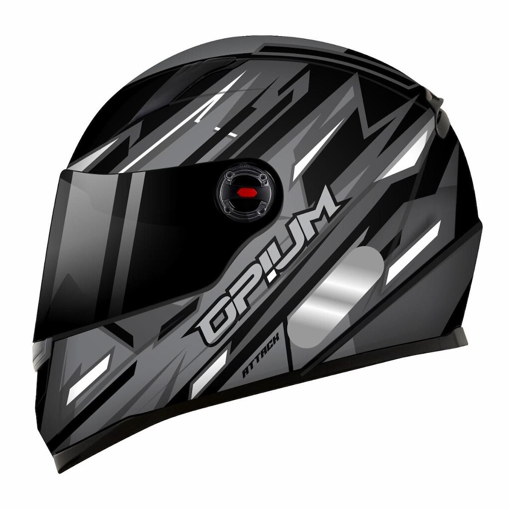 Capacete Ebf Opium Attack Preto e Branco Brilhante
