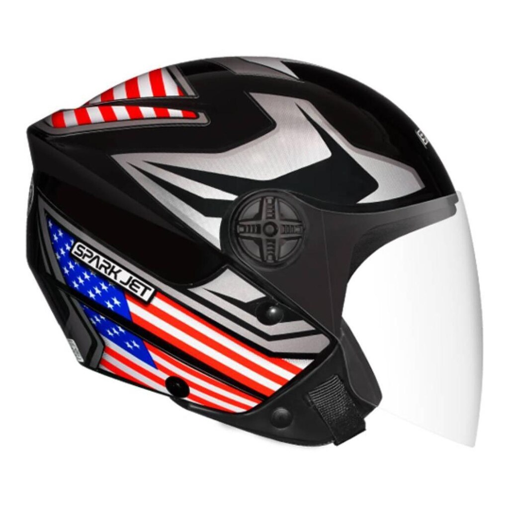 Capacete Ebf Spark Jet Bandeira Estados Unidos