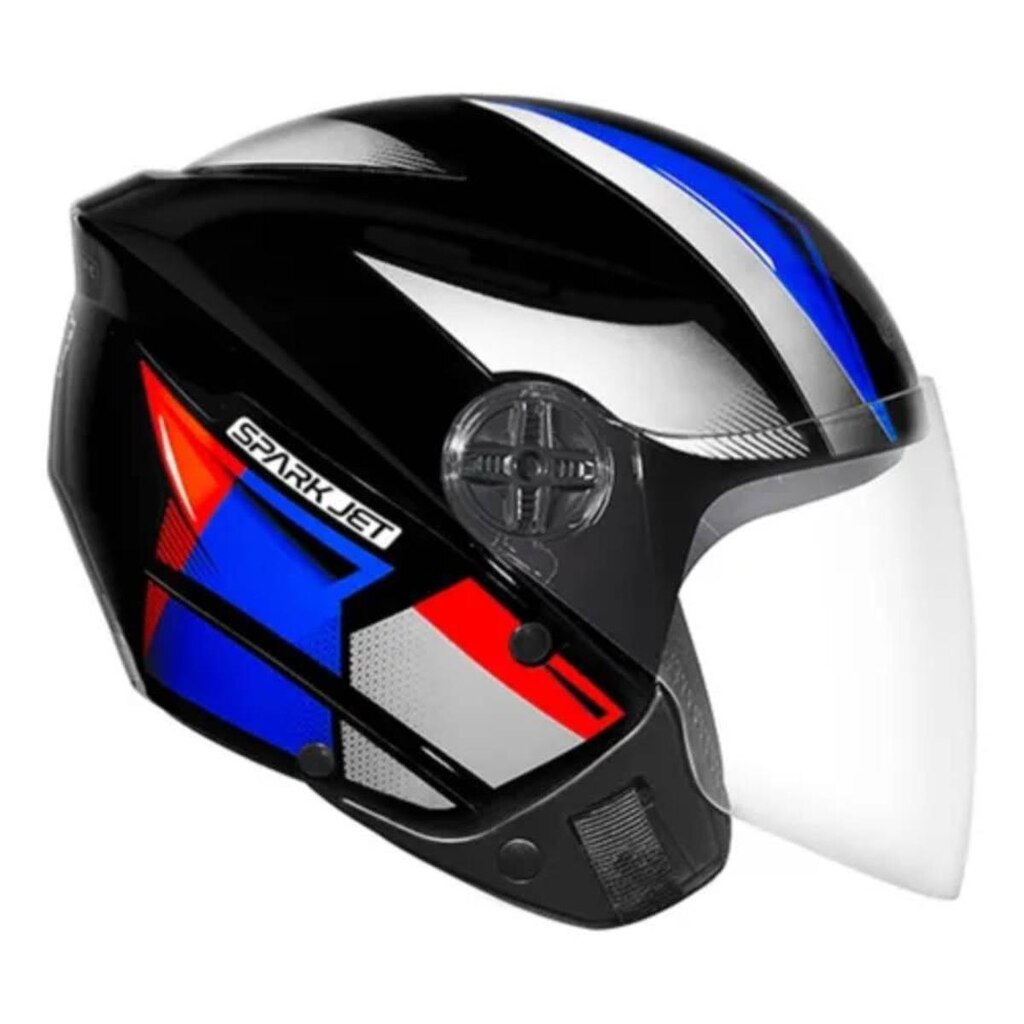 Capacete Ebf Spark Jet Square Preto e Azul
