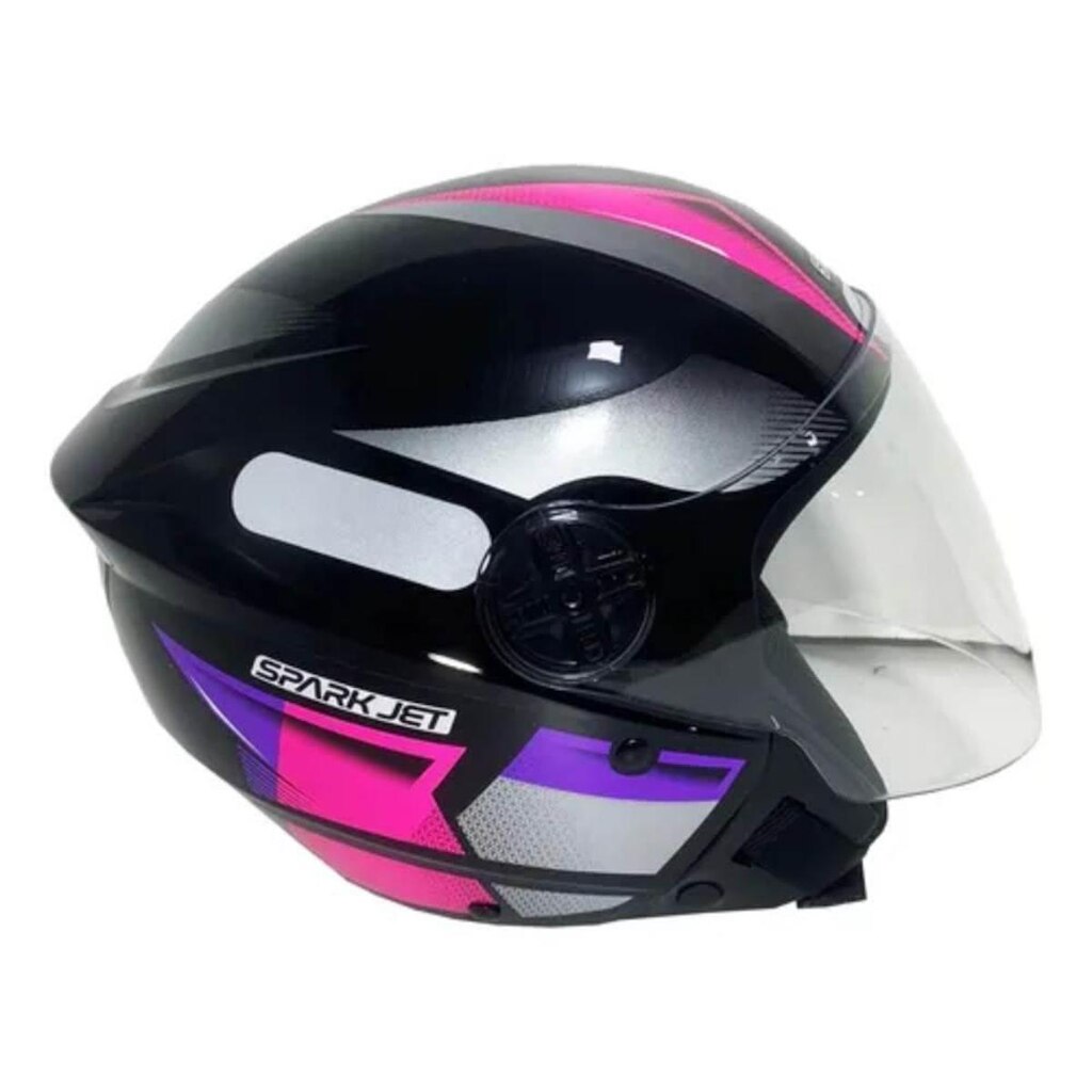 Capacete Ebf Spark Jet Square Preto e Rosa