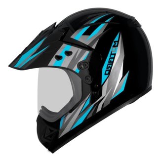 Capacete Ebf Super Motard New Street Preto e Azul