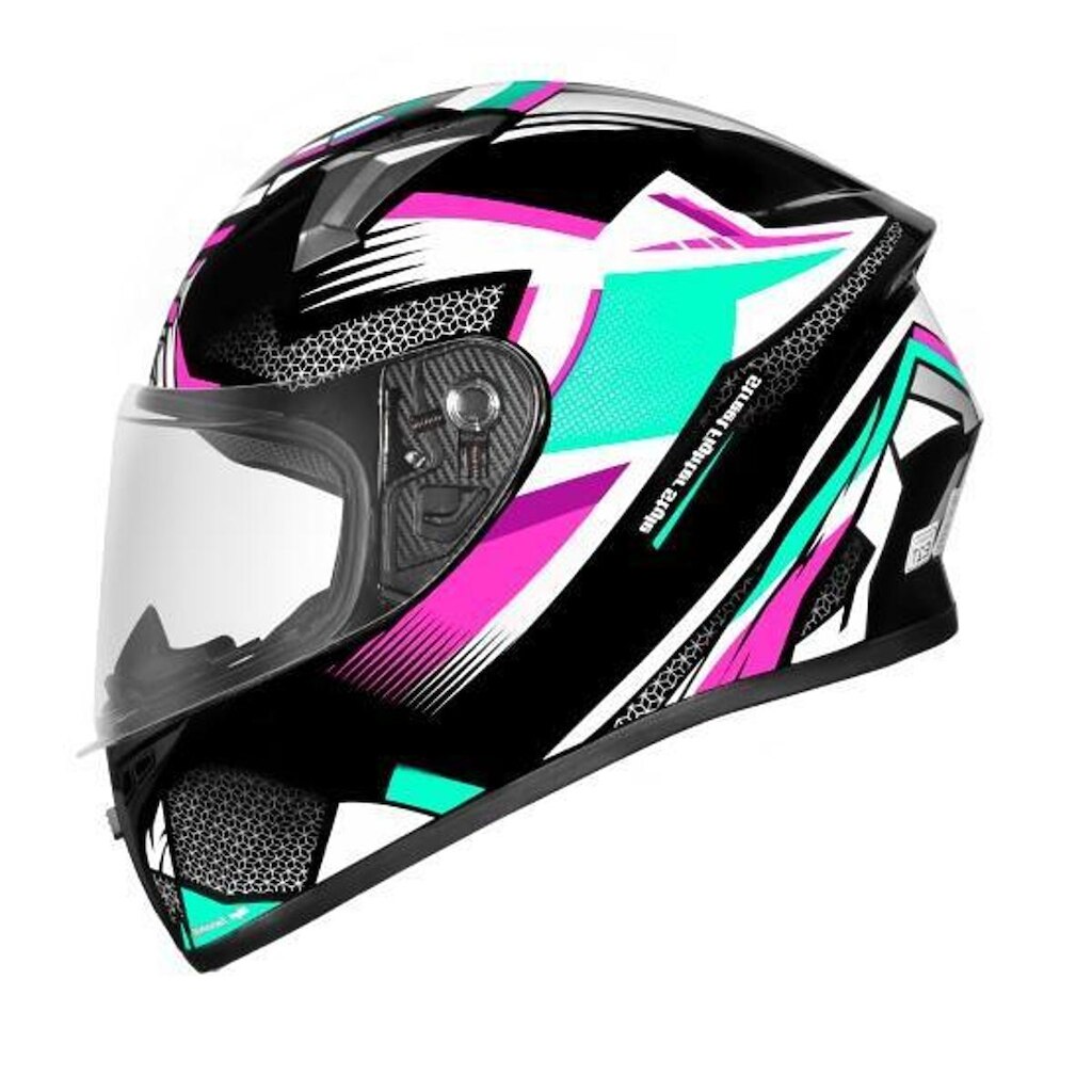 Capacete Ebf Xtroy FF526 Rage Preto e Tifany